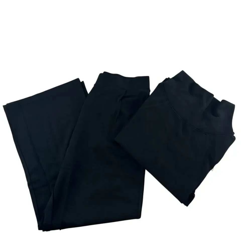 Softies Women's Black DreamTech Mock Neck with Pleated Pant Size L